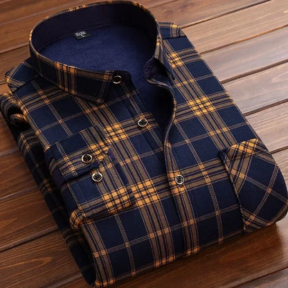 Cozy Plaid Flannel Shirt for Men - Warm Fleece Lined