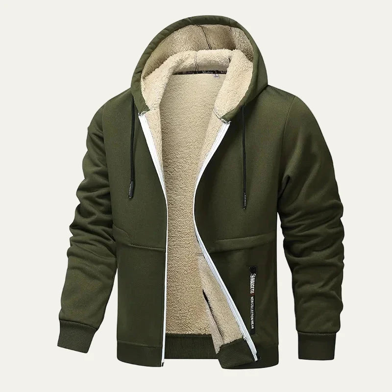 Men’s Full Zip Hoodie with Plush Sherpa Lining