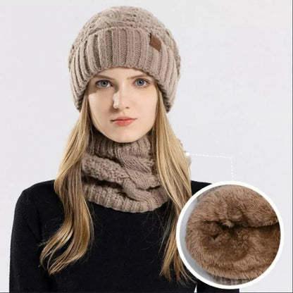 Warm Women's Knit Hat and Scarf Gift Set - BritishElegance