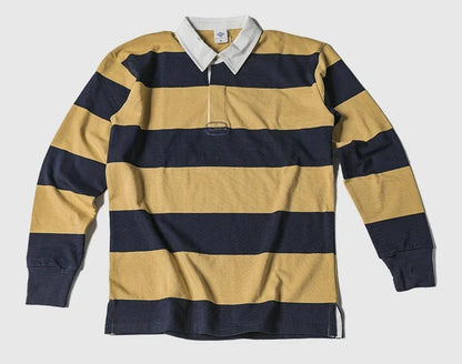 Classic Striped Preppy Polo Shirt Men's Long Sleeve Tee