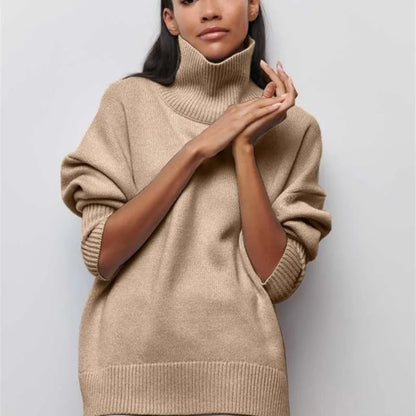 Warm Oversized Crew Neck Knit Sweater