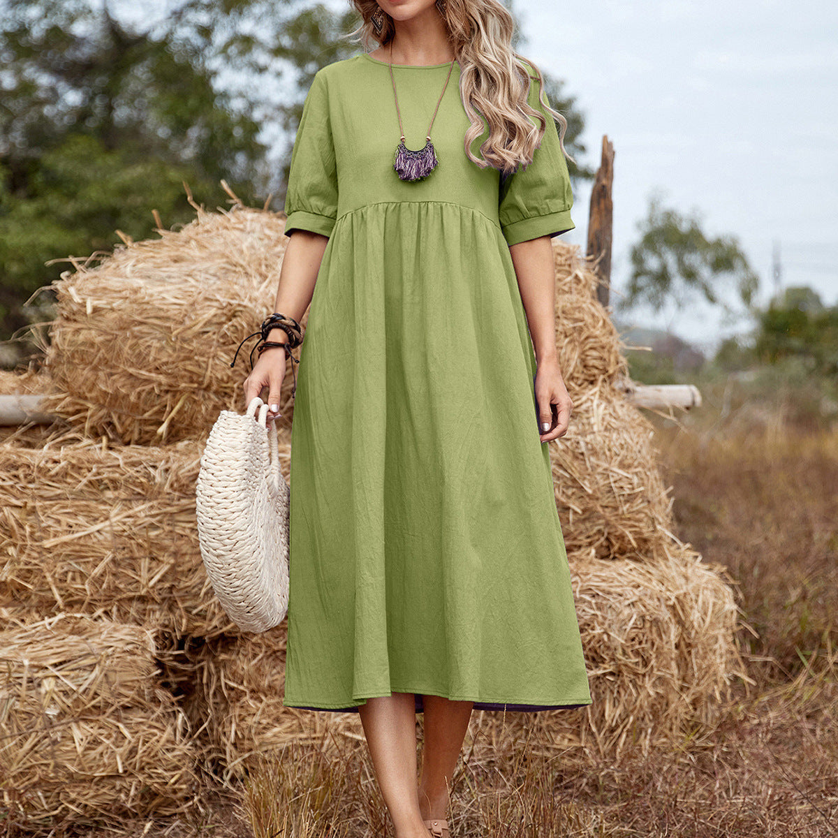 Comfortable Floral Midi Sundress for Women