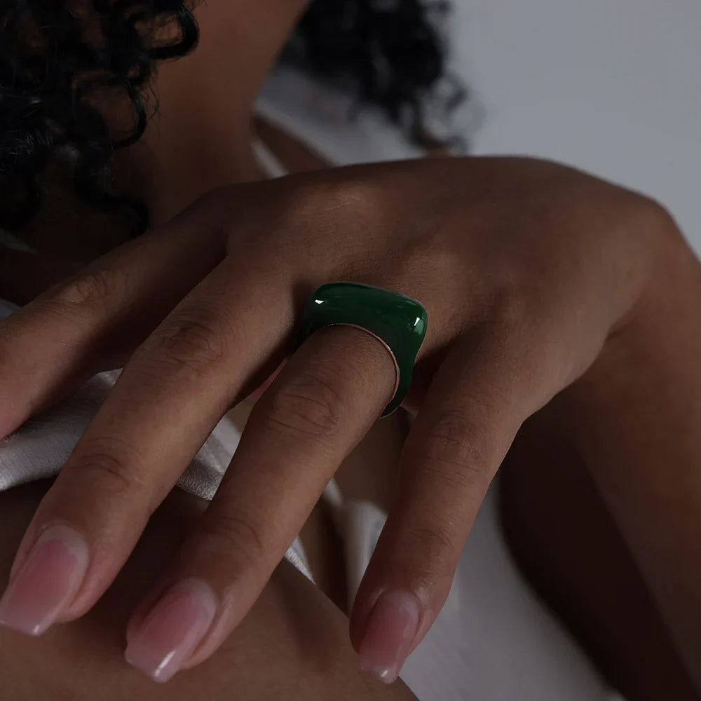 Colorful Stainless Steel Water Resistant Ring