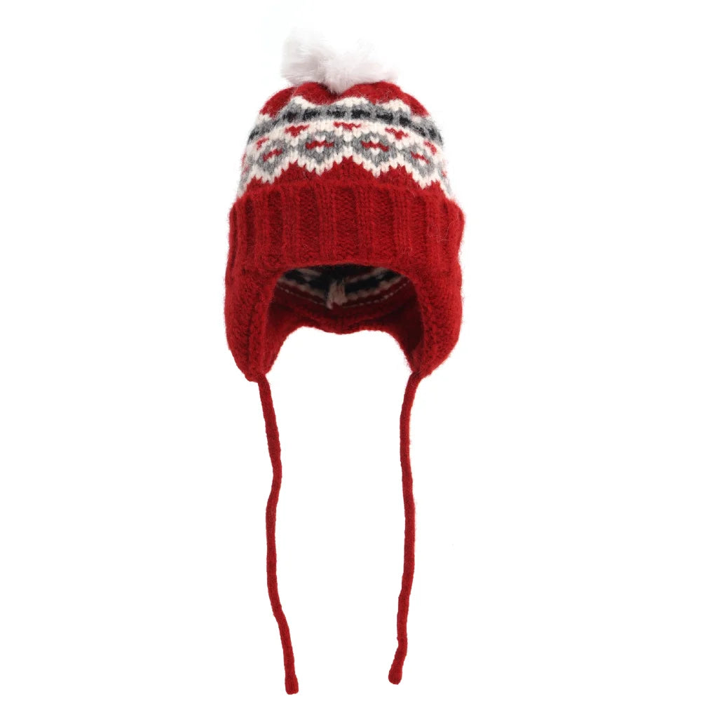 Warm Women's Knit Hat with Pom Pom