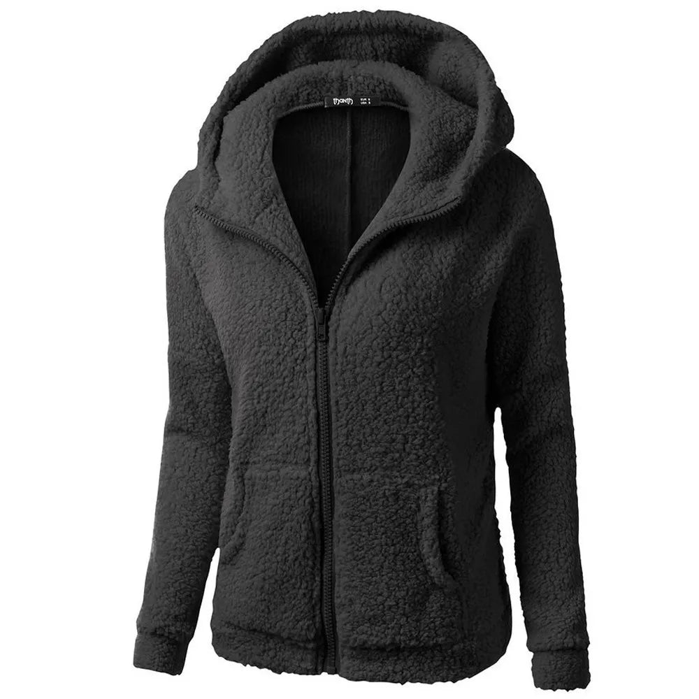 Cozy Women's Faux Fur Hooded Jacket for Winter - BritishElegance