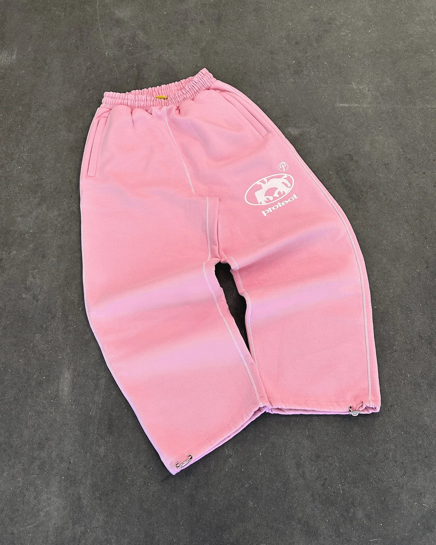 Casual Embroidered Baggy Sweatpants – Retro Wide Leg Pants