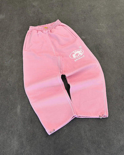 Casual Embroidered Baggy Sweatpants – Retro Wide Leg Pants