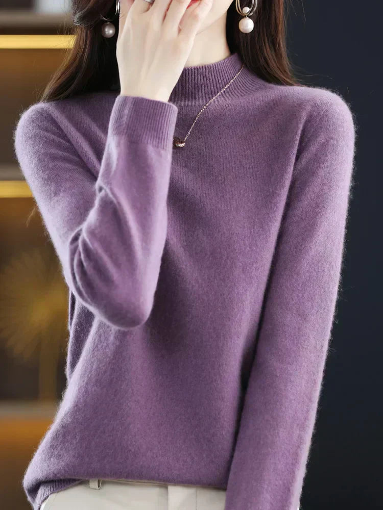 Soft Women's Merino Wool Fitted Sweater