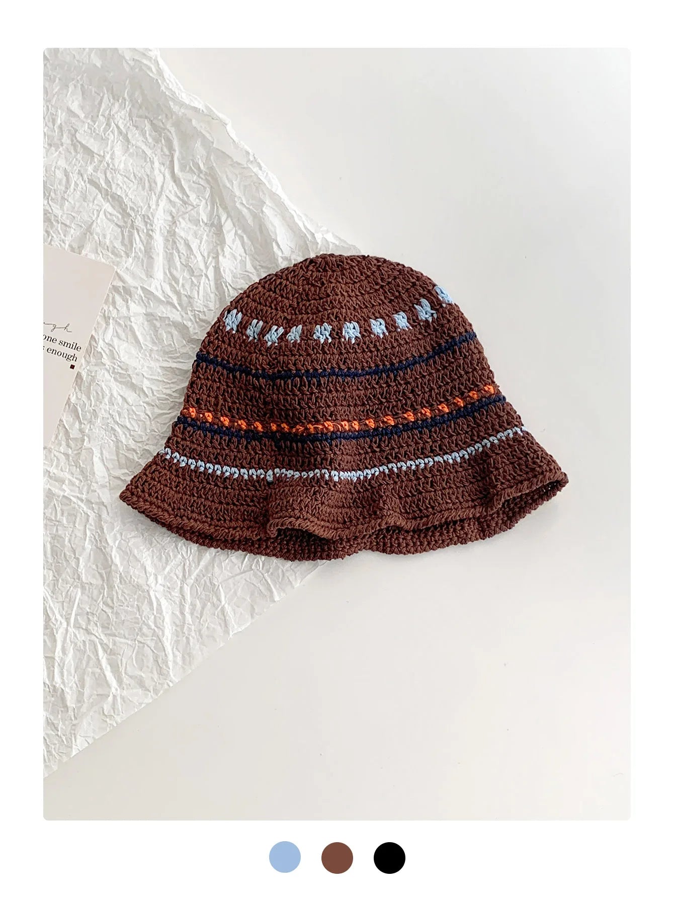 Colorful Striped Knit Fisherman Hat for Women