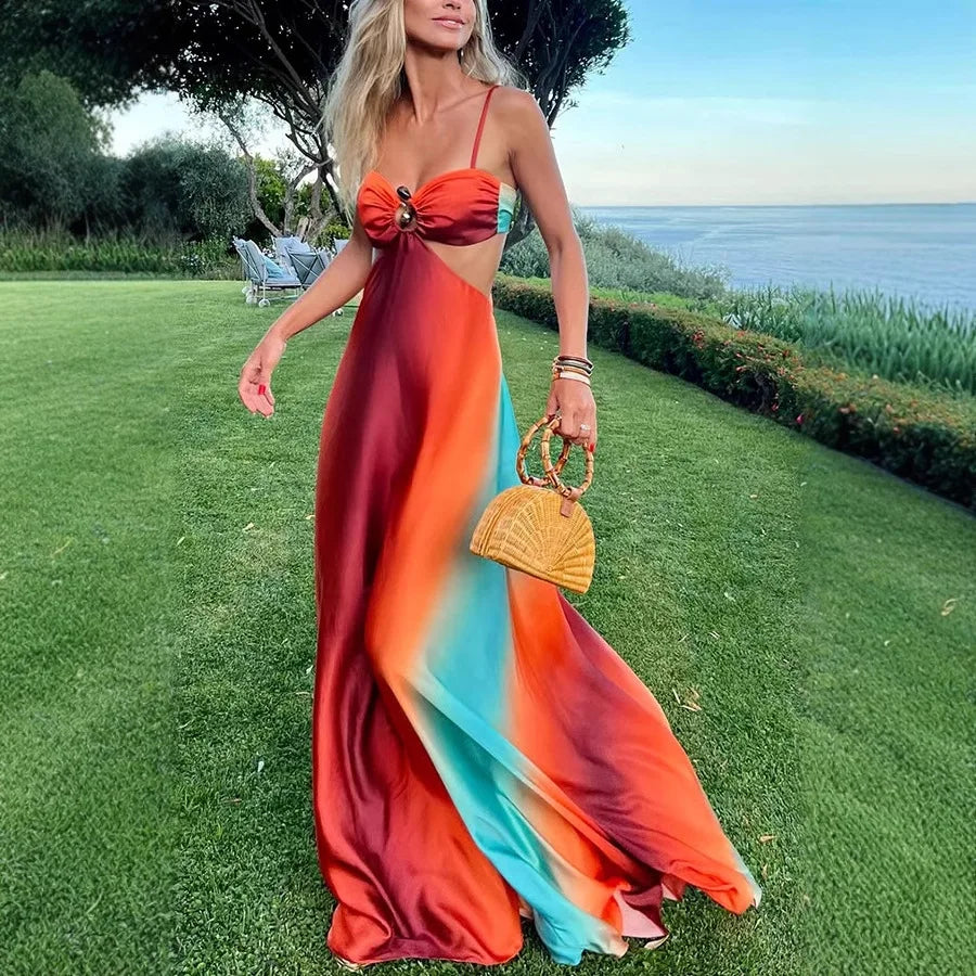 Beautiful Long Dress with Twist Detail - BritishElegance