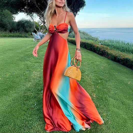 Beautiful Long Dress with Twist Detail - BritishElegance