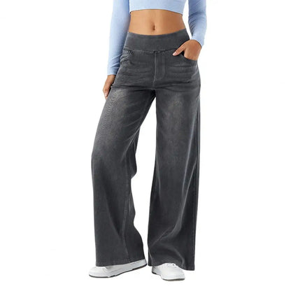 Comfortable High-Waist Straight Leg Women's Jeans