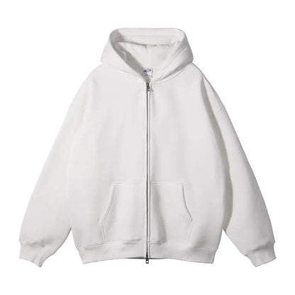 Warm Thick Fleece Zip Up Hooded Cardigan