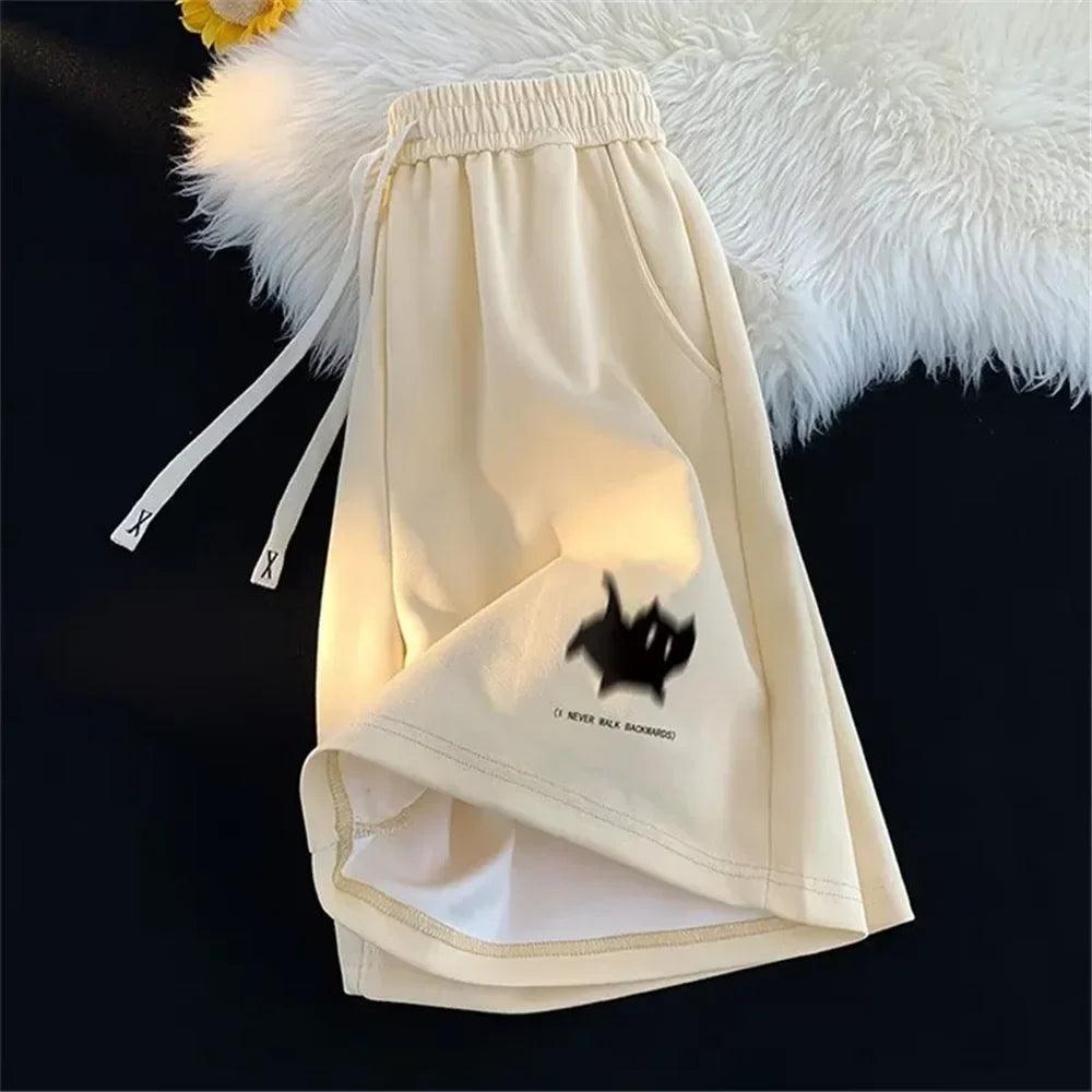 Retro High Waist Cute Cat Print Shorts