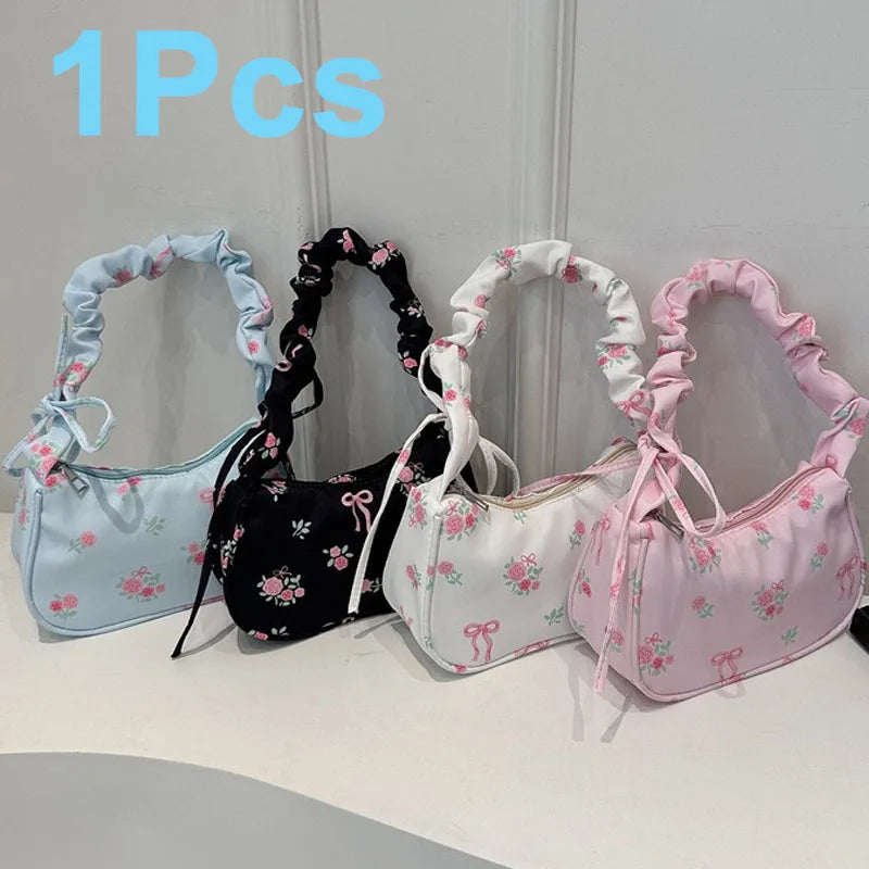 Cute Floral Fabric Tote Shoulder Bag - BritishElegance