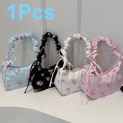 Cute Floral Fabric Tote Shoulder Bag - BritishElegance