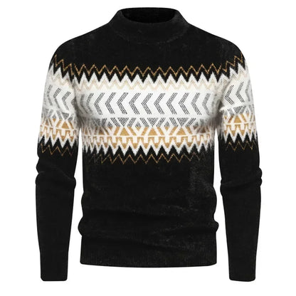 Fake Fur Crew Neck Sweater Men