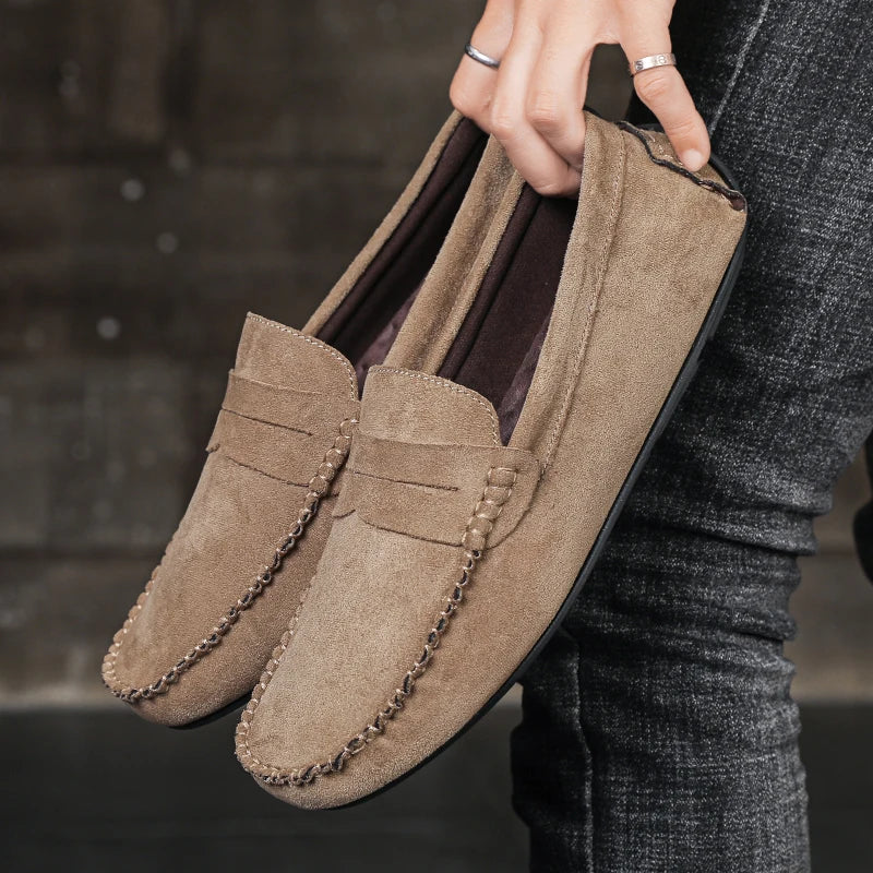 Comfortable Leather Slip-On Loafers - Men's Classic Casual Shoes