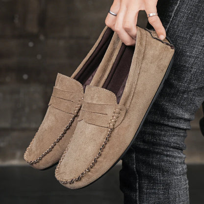 Comfortable Leather Slip-On Loafers - Men's Classic Casual Shoes