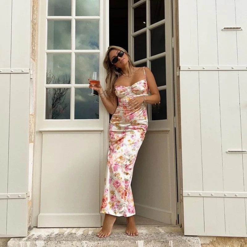 Beautiful Strap Maxi Dress - Perfect Summer Wedding Guest - BritishElegance