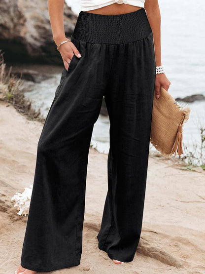 Comfortable High Waist Loose Fit Cotton Pants