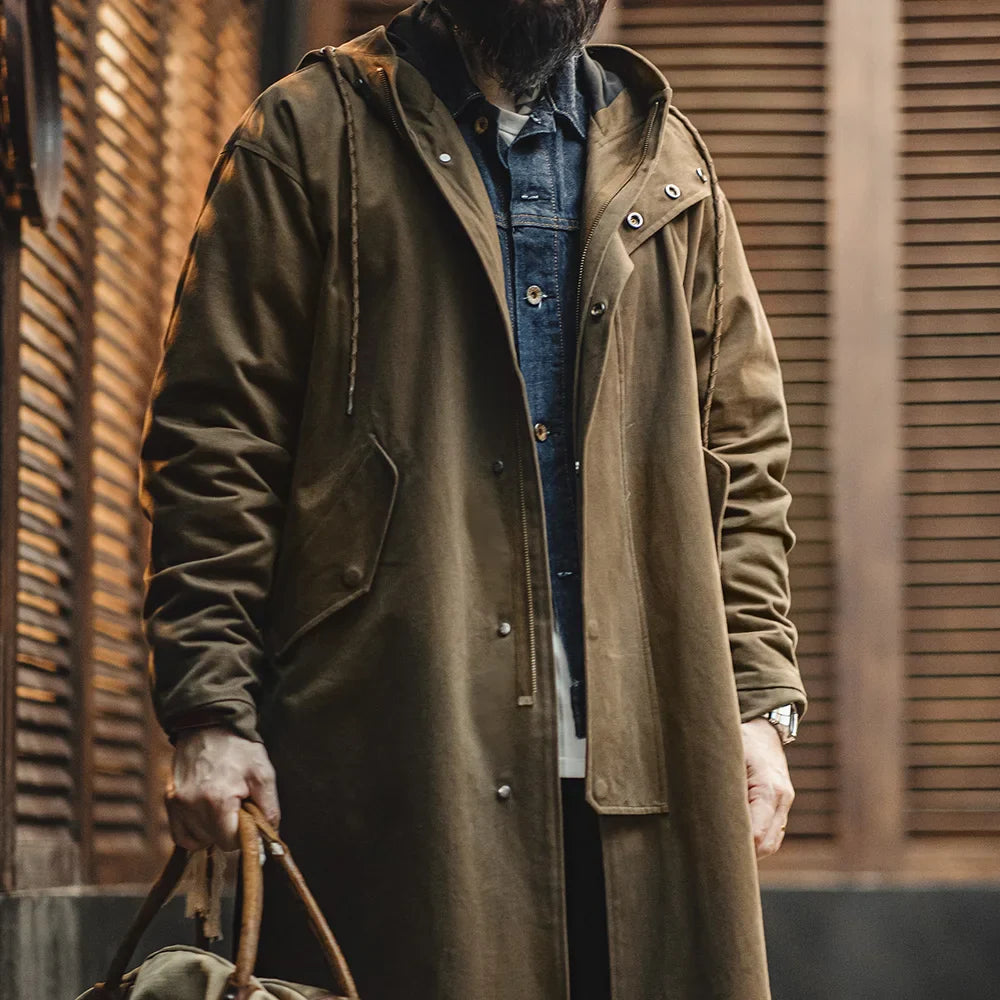 Classic Hooded Windbreaker Mens Coat - BritishElegance