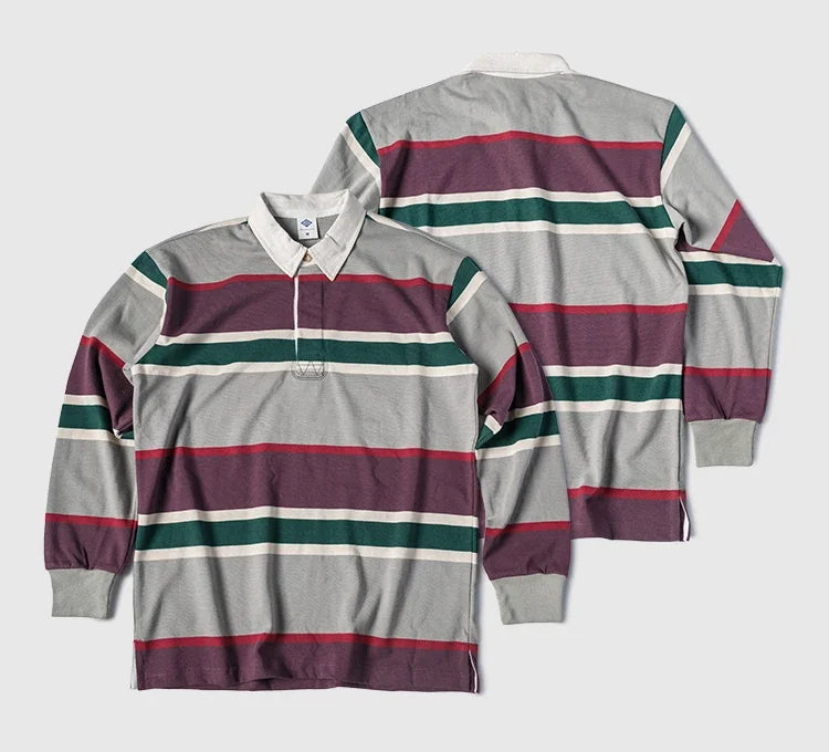 Classic College Style Long Sleeve Polo Shirt