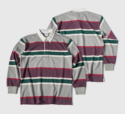 Classic College Style Long Sleeve Polo Shirt