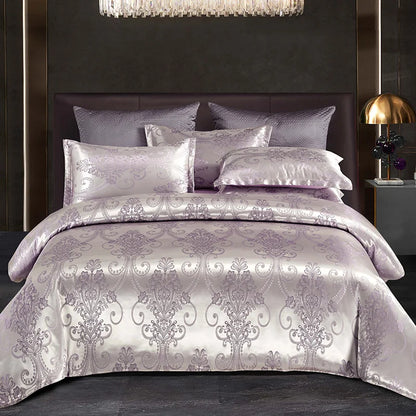 Luxury Soft Gold Blue Bedding Duvet Cover Set