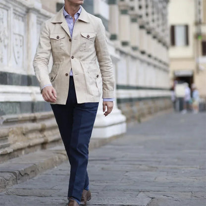 Classic Cotton Safari Jacket for Men - BritishElegance