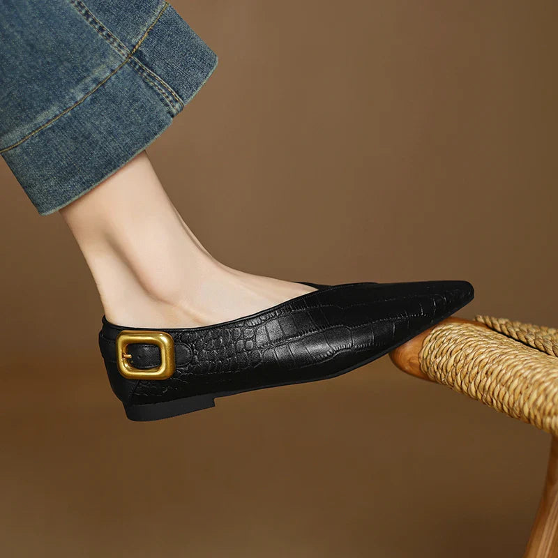 Luxury Leather Pointed Toe Ballet Flats