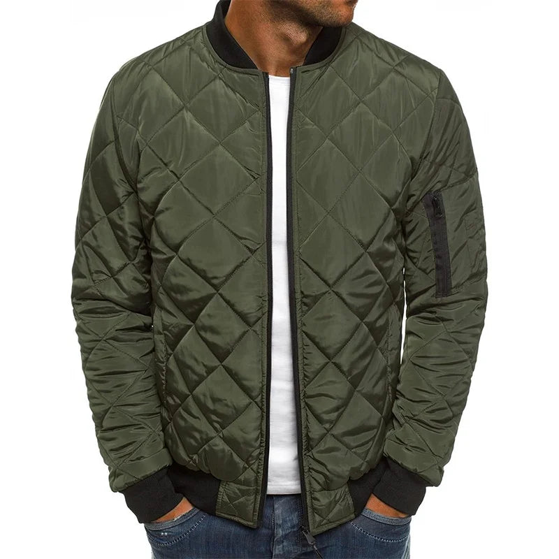Classic Diamond Print Cotton Coat - BritishElegance