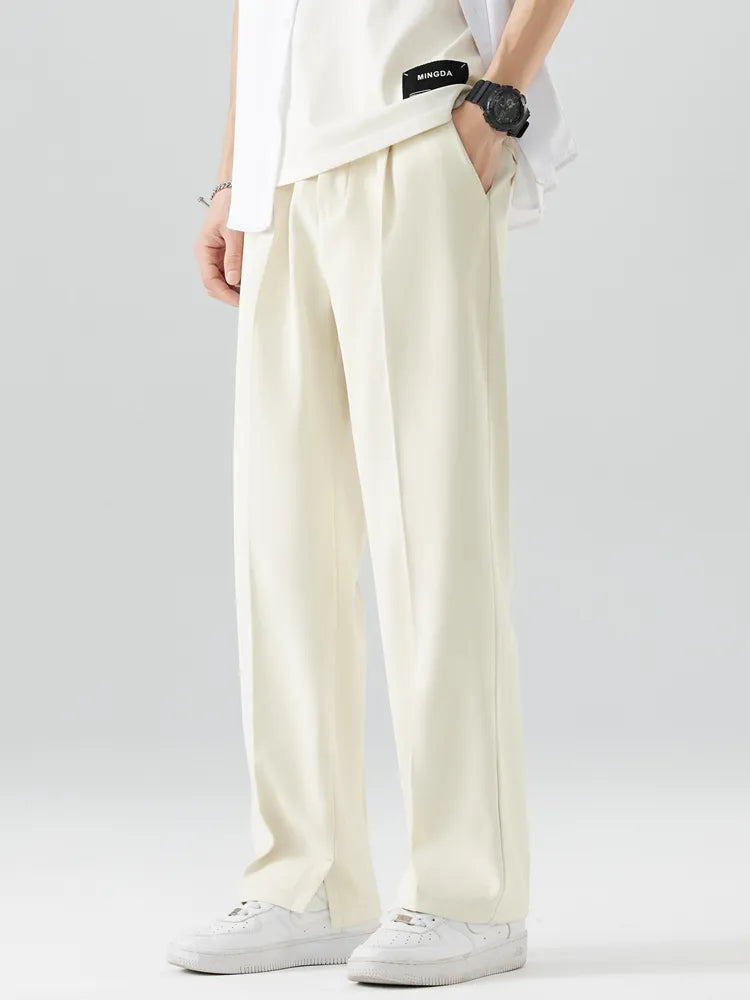 Men's Comfortable Straight Leg Cotton Trousers