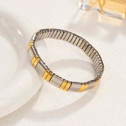 Rose Gold Tone Metal Love Stretch Bracelet