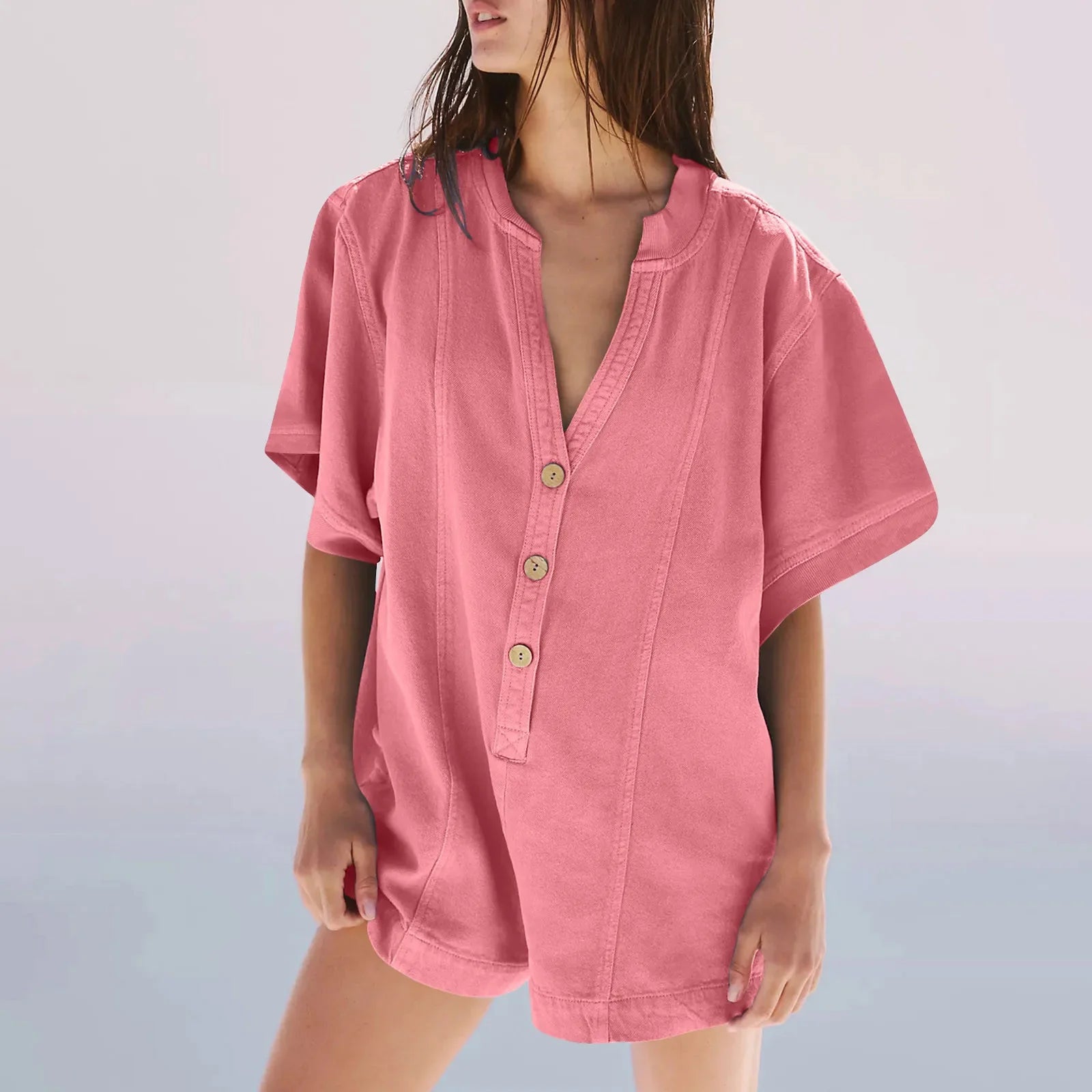 Curvy Women's Short Sleeve Jumpsuit - BritishElegance