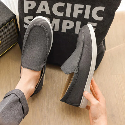 Men's Brown Suede Slip-On Loafers - Comfortable Grip Shoes