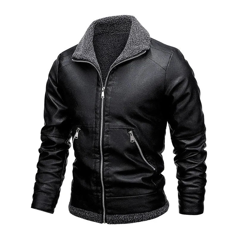 Men's Fitted Premium Leather Biker Jacket