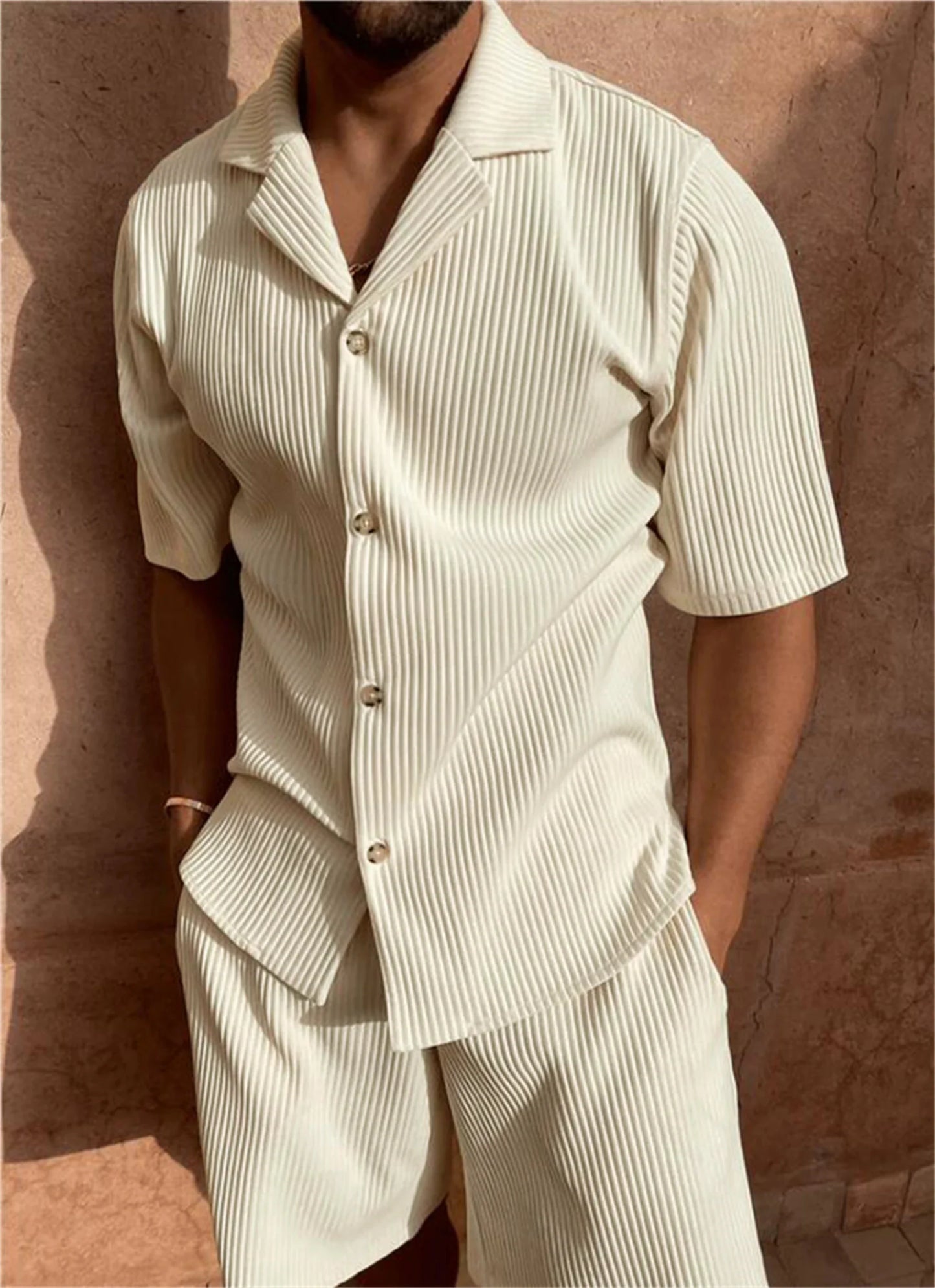 Men's Relaxed Summer Shorts Set - Casual Shirt & Shorts - BritishElegance