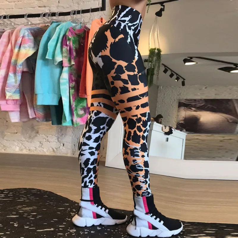 Trendy Animal Print High-Waist Shapewear Leggings - BritishElegance