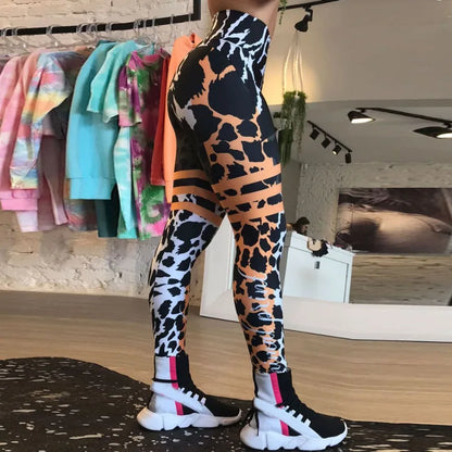 Trendy Animal Print High-Waist Shapewear Leggings - BritishElegance