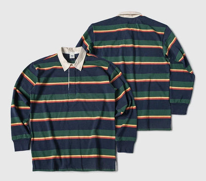 Classic College Style Long Sleeve Polo Shirt