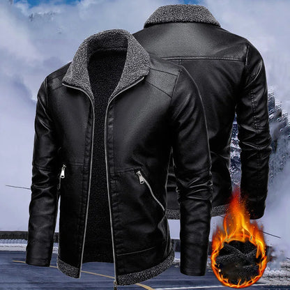 Men's Fitted Premium Leather Biker Jacket - BritishElegance