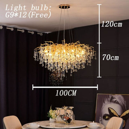 Luxury Crystal Drop LED Chandelier