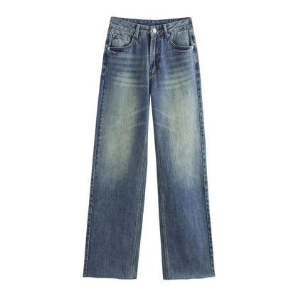 Comfortable High Waisted Wide Leg Jeans Women