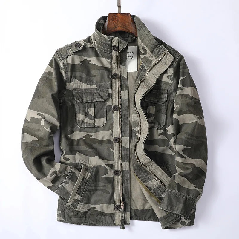 Classic Blue Cargo Jacket for Men