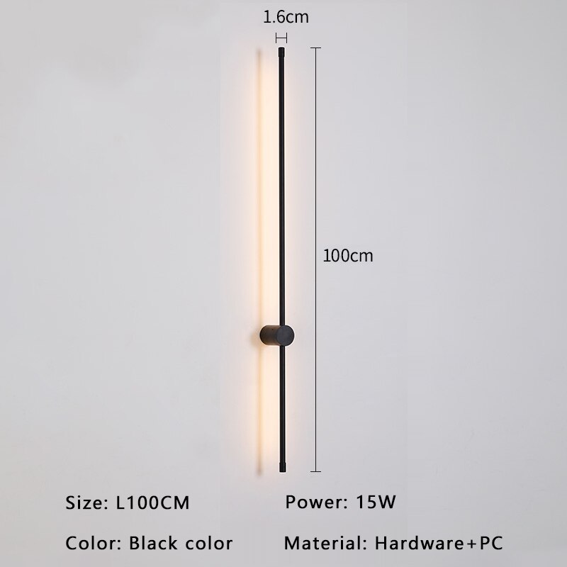 Contemporary Gold Black LED Wall Lamp