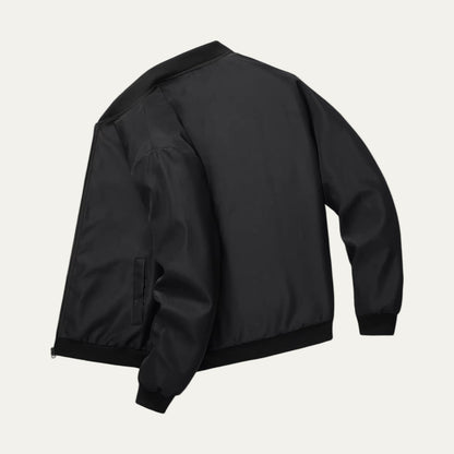Men’s Minimalist Collarless Zip Front Bomber Jacket
