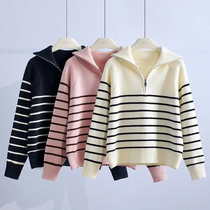 Colorful Patterned Crew Neck Sweater - BritishElegance