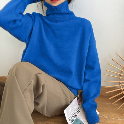 Cozy Oversized Winter Knit Turtleneck Sweater