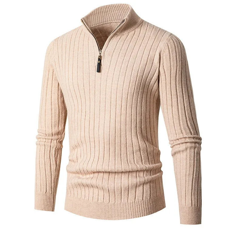 Men's Slim Fit Quarter Zip Knit Sweater